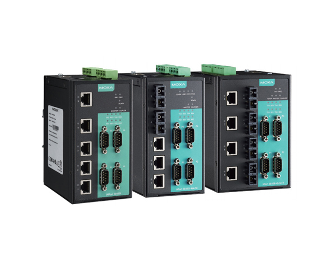 Moxa NPort S8455I - 4 RS-232/422/485 ports, 5 10/100M Ethernet ports, 12 to 48 VDC, 2 kV isolation protection, 0 to 60  Degree C by MOXA